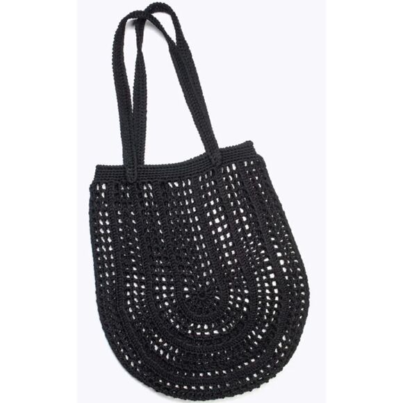 Rare- MER-SEA Souk Crochet Tote in Black / New with Tags - Picture 1 of 4
